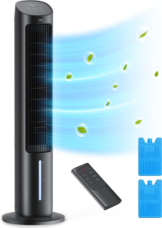 Photo 1 of Dreo Evaporative Air Cooler, 40” Cooling Fan 2023 Upgrade with 80° Oscillating, Removable Water Tank, Ice Packs, Remote Control, 4 Speeds, 7H Timer, Personal Swamp Cooler for Room Home Office