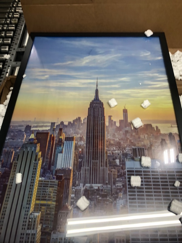 Photo 2 of 
Amazon Brand – Stone & Beam Modern ColoredPhoto of Empire State Building, Black Frame, 24 x 48