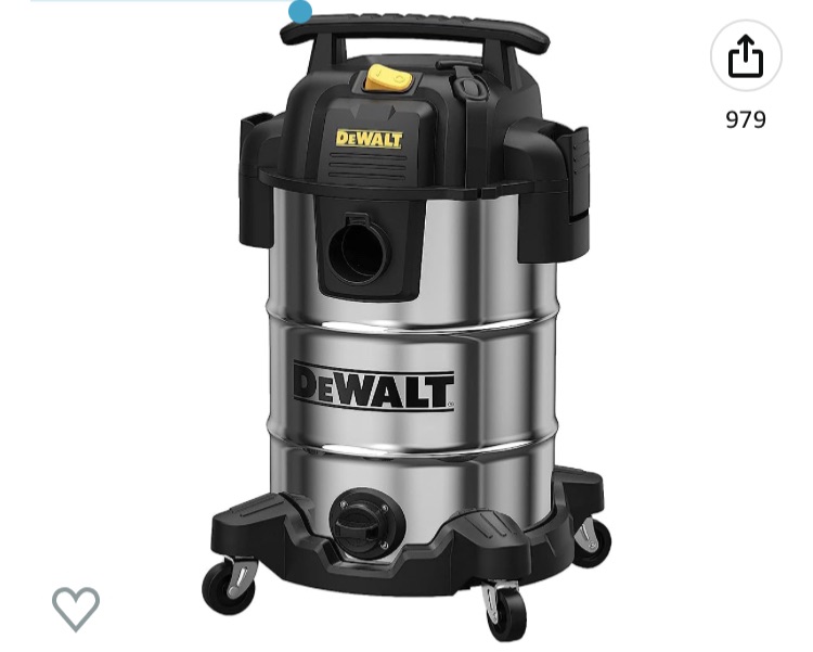 Photo 1 of ***DOESN'T TURN ON - FOR PARTS ONLY*** DeWalt DXV08S Wet/Dry Vacuum 8 Gallon 4 Peak HP, Stainless Steel, Silver