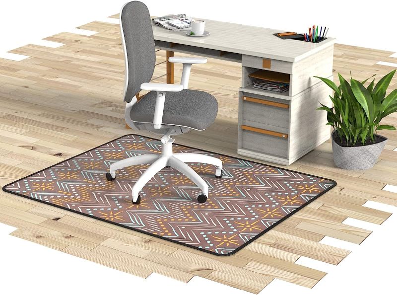 Photo 1 of Vintage Office Chair Mat for Carpet and Hardwood Floor Bohemian Desk Chair Mat 36'' x 48'' Jacquard Woven Surface Heavy Duty Floor mats for...
