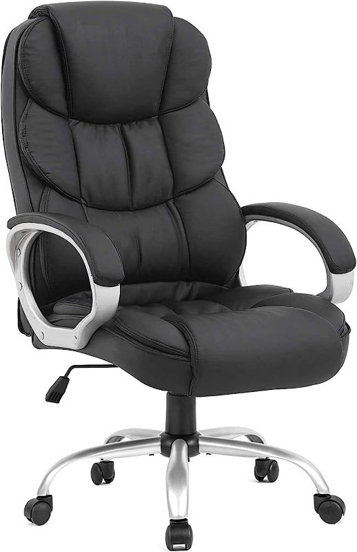 Photo 1 of SEE NOTES-Ergonomic Office Chair Desk Chair Computer Chair with Lumbar Support Arms Executive Rolling Swivel PU Leather Task Chair for Women Adults, Black
