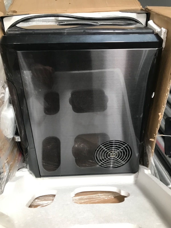 Photo 2 of **SEE NOTES**
Frigidaire EFIC237 Countertop Crunchy Chewable Nugget Ice Maker, 44lbs per day, Auto Self Cleaning, Black Stainless