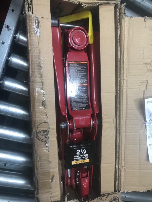 Photo 2 of BIG RED TAM825051 Torin Hydraulic Low Profile Trolley Service/Floor Jack with Single Piston Quick Lift Pump, 2.5 Ton (5,000 lb) Capacity, Red