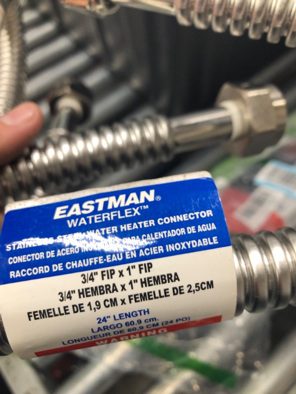 Photo 4 of ( two pack ) Eastman 24 Inch Water Heater Connector, 3/4 Inch FIP x 1 Inch FIP, Flexible Corrugated Stainless Steel, 0437524