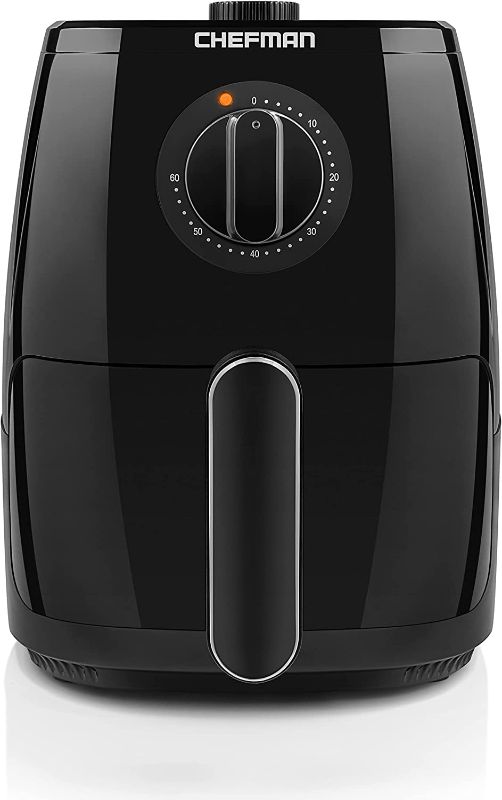 Photo 1 of Chefman TurboFry 2-Quart Air Fryer, Dishwasher Safe Basket & Tray, Use Little to No Oil For Healthy Food, 60 Minute Timer, Fry Healthier Meals Fast, Heat And Power Indicator Light, Temp Control, Black
