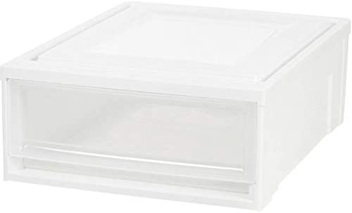 Photo 1 of IRIS USA 129770 Shallow Box Chest Drawer, White/Clear
