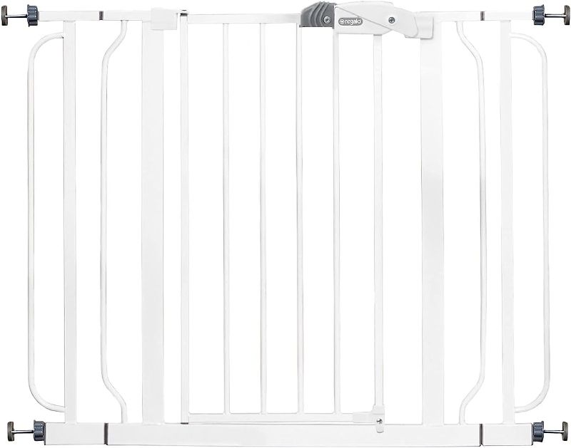 Photo 1 of 
Regalo Easy Step Extra Wide Baby Gate, Includes 4-Inch and 4-Inch Extension Kits, 4 Pack of Pressure Mounts Kit and 4 Pack of Wall Mount Kit