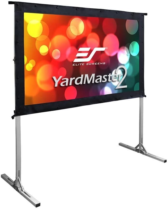 Photo 1 of Elite Screens Yard Master 2, 58 inch Outdoor Projector Screen with Stand 16: 9, 8K 4K Ultra HD 3D Fast Folding Portable Movie Theater Cinema 58" Indoor Foldable Easy Snap Projection Screen, OMS58H2
