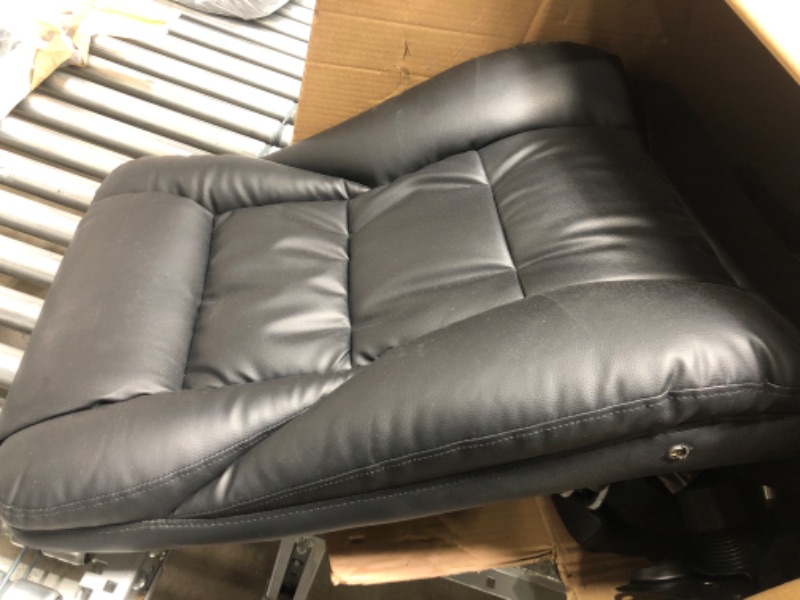 Photo 1 of Hbada Ergonomic Executive Office Chair, Big & Tall Desk Chair, PU Leather Swivel Rocking Chair with Flip-up Padded Armrest and Adjustable Height, Black
