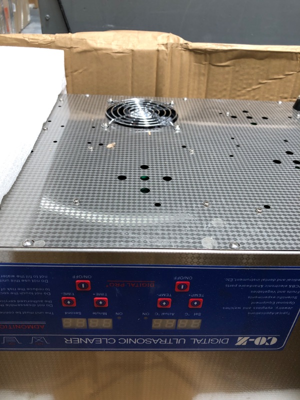 Photo 4 of **MISSING POWERCORD**
CREWORKS Ultrasonic Cleaner with Heater and Timer, 8 gal Digital Sonic Cavitation Machine, 600W 30L Stainless Steel