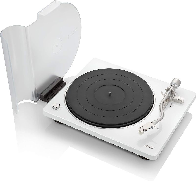 Photo 1 of ***parts only not functional***Denon DP-400 (WHITE) Semi-Automatic Analog Turntable with Speed Auto Sensor | Specially Designed Curved Tonearm | Supports 33 1/3. 45, 78 RPM (Vintage) Speeds | Modern Looks, Superior Audio
