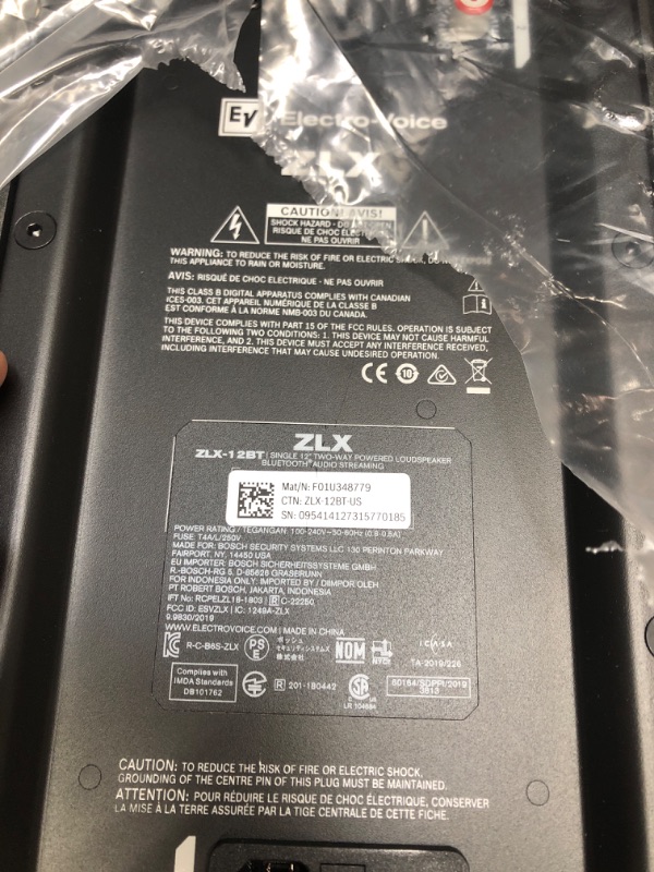 Photo 3 of Electro-Voice ZLX-15BT 15" 2-Way 1000W Bluetooth Powered Loudspeaker (Black) with Steel Speaker Stand, Stand Bag 51"& XLR Cable Bundle
