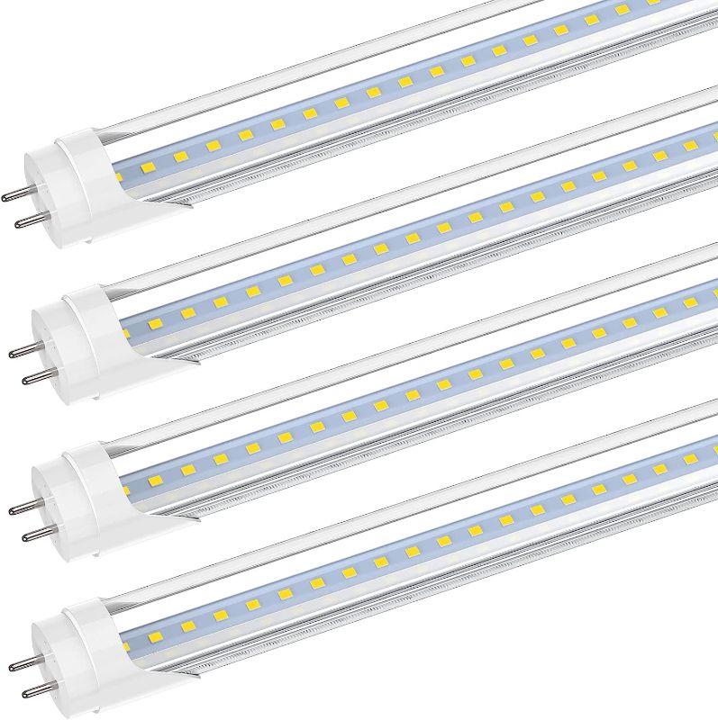 Photo 1 of 2FT LED Tube Light, T8 T10 Type B LED Light Bulb, 1120LM High Bright, 24 Inch F20T12 Fluorescent Replacement, Ballast Bypass, 8W(20W Equiv), 5000K Daylight, Double Ended Power, Clear Cover (4 Pack)
