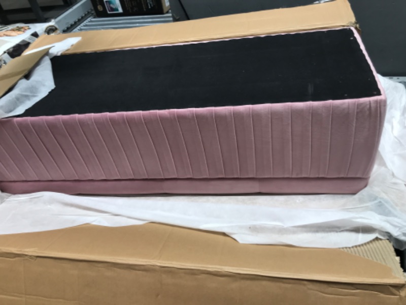 Photo 2 of ***SEE NOTE*** Beryl Velvet Storage Ottoman Bench - Pink
