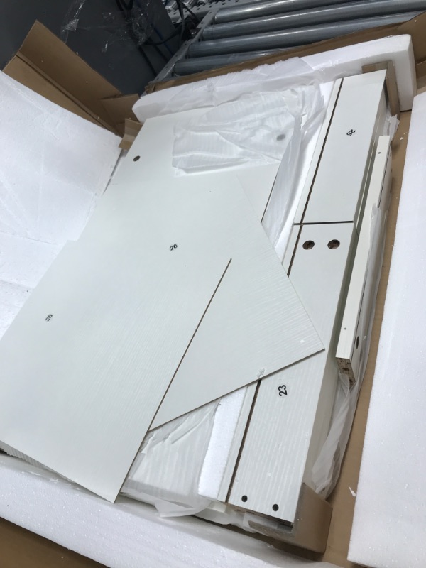 Photo 1 of 59 in. W L-Shape Gold Home Office Two-Tone Desk with Storage Computer Desk ******ONLY BOX #2/2******