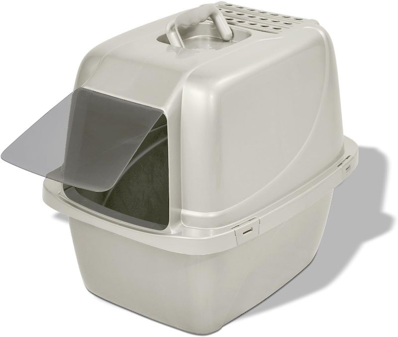 Photo 1 of *COLOR MAY VARY** Van Ness Pets Odor Control Large Enclosed Cat Litter Box, Hooded, Pearl, CP6
