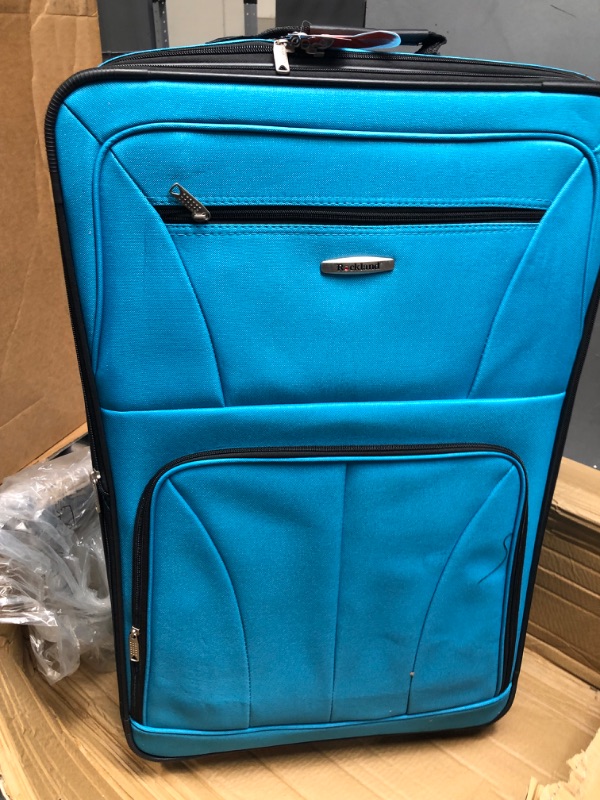 Photo 2 of *LUNCH BAG IN SMALL LUGGAGE**Rockland Journey 4pc Softside Checked Luggage Set - Turquoise