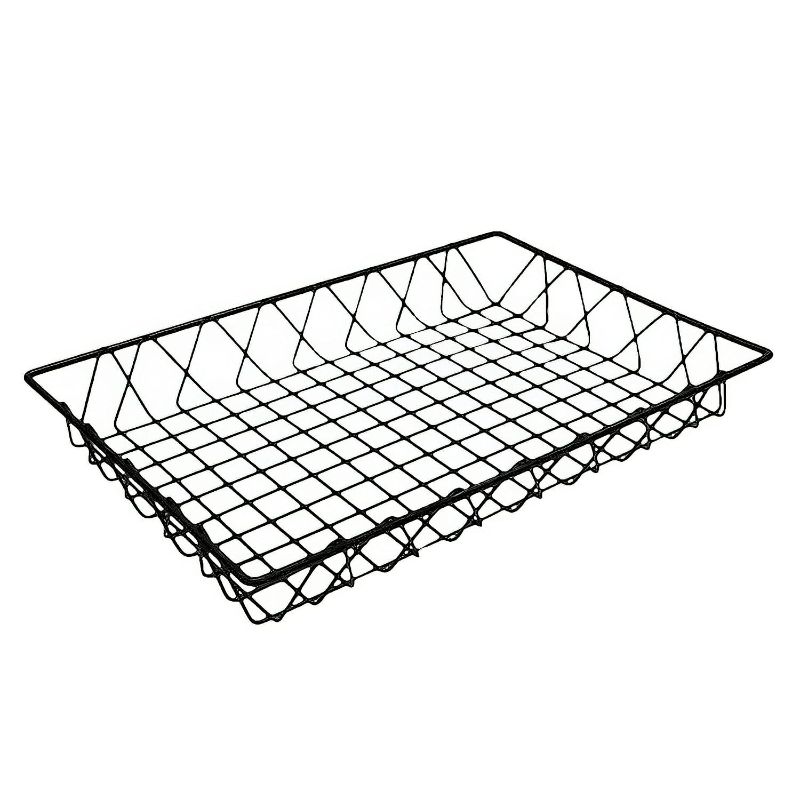 Photo 1 of G.E.T. WB-953-BK 18" x 12" Rectangular Wire Pastry Basket, Metal
