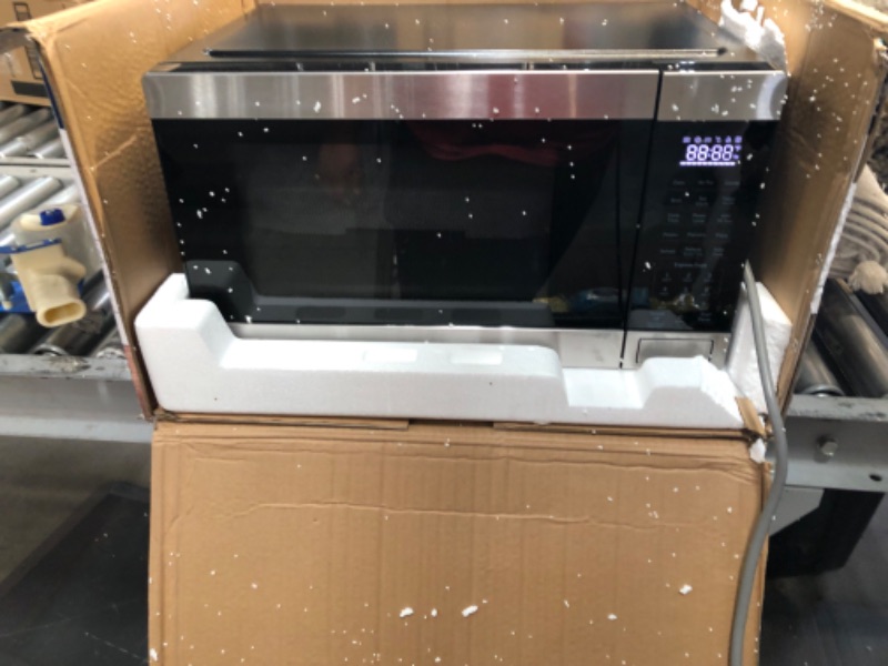 Photo 1 of GE 3-in-1 Countertop Microwave Oven | Complete With Air Fryer, Broiler & Convection Mode | 1.0 Cubic Feet Capacity, 1,050 Watts | Kitchen Essentials for the Countertop or Dorm Room | Stainless Steel