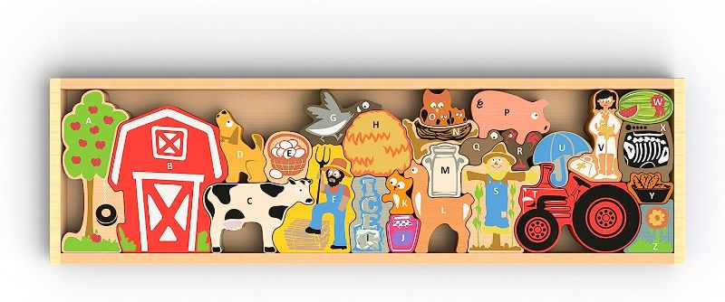 Photo 1 of BeginAgain Farm A to Z Puzzle and Playset - Educational Alphabet Puzzle - Kids 3 and Up ,6" x 20"
