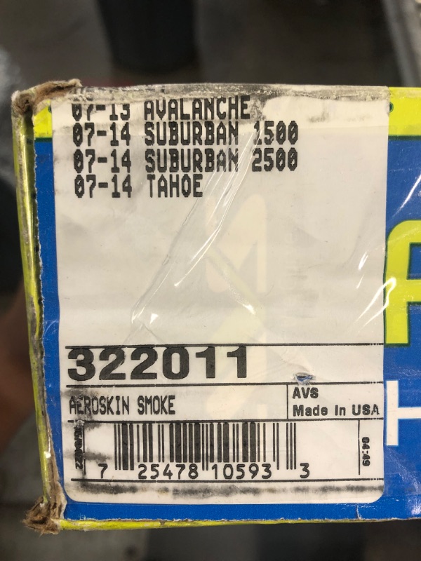 Photo 6 of **MINOR SHIPPING SCUFFS**Auto Ventshade [AVS] Aeroskin Hood Protector | Flush Mount, Low Profile | Smoke, 1 pc | 322011 |Fits 2007 - 2013 Chevrolet Avalanche, 2007 - 2014 Suburban 1500/2500/Tahoe (Excludes Hybrid Models) Aeroskin - Smoke