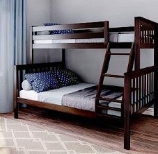 Photo 1 of **incomplete** Max & Lily Bunk Bed, Twin-Over-Full Wood Bed Frame For Kids, Espresso
