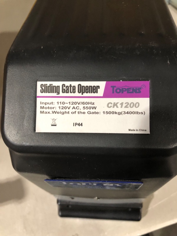 Photo 7 of **See Notes**
TOPENS CK1200 Automatic Sliding Gate Opener Chain Drive Electric Gate Motor