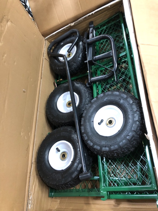Photo 1 of MISSING HARDWARE**Gorilla Carts Steel Garden Cart with Removable Sides, Green, 400 lb