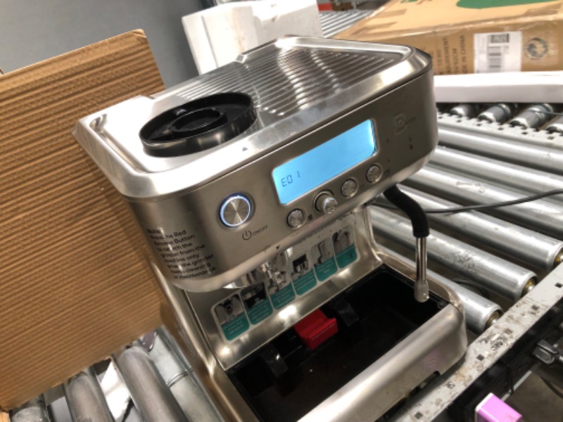 Photo 9 of **SCREEN DISPLAYS E1 MESSAGE** FROTHER WAND NEEDS TO BE SOAKED**
CASABREWS Espresso Machine with Grinder, Professional Espresso Maker with Milk Frother Steam Wand, 20 Bar Barista Cappuccino Machine with LCD Display for Lattes, Gift for Dad Mom Wife or Cof