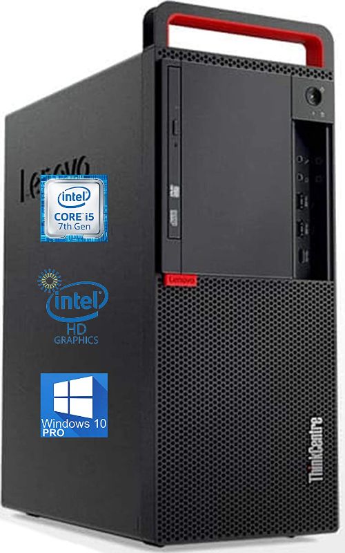 Photo 1 of Lenovo ThinkCentre M910T Tower Desktop Computer - Intel Core i5-7500 Upto 3.8GHz, 16GB Ram, 256GB SSD, AC Wi-Fi, Bluetooth, DisplayPort, HDMI 4K Support, DVD-RW - Windows 10 Pro (Renewed)
