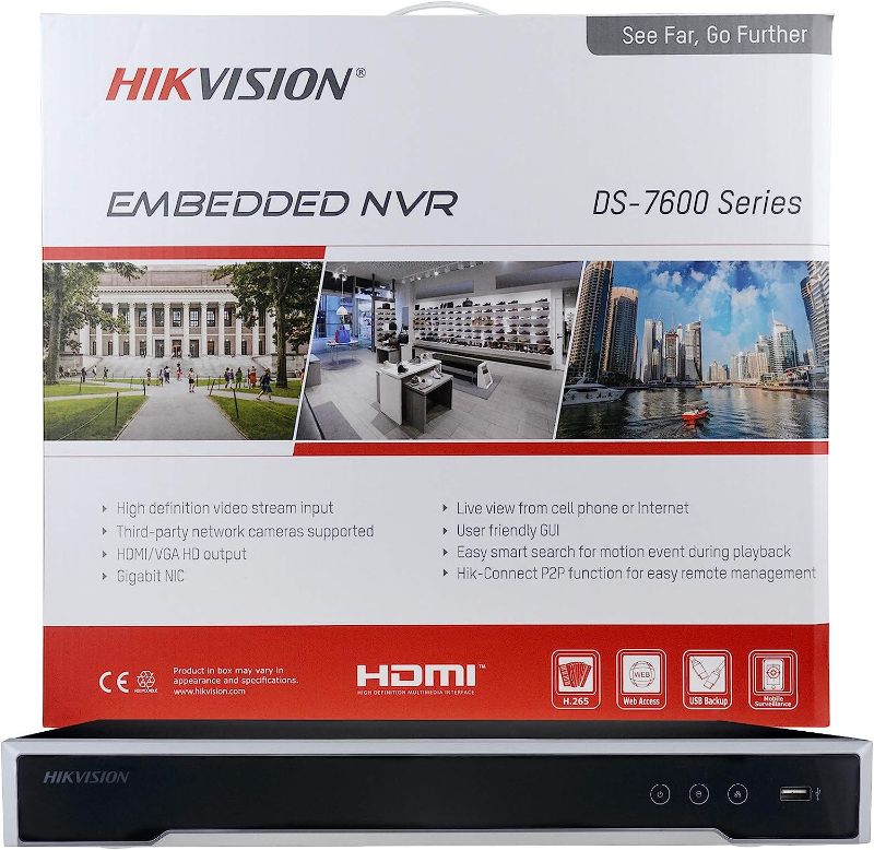 Photo 1 of HIKCAM,DS-7616NI-I216P 16CH Embedded Plug & Play 4K NVR, UP to 12MP, Integrated 16-Port POE Network Video Recorder, HDMI, 2 SATA English Version (Can Be Updated) (NO HDD)