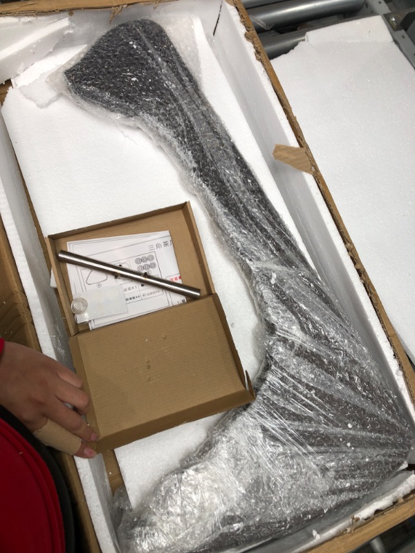 Photo 1 of SHISEDECO Mid Century Modern Triangle Coffee Table Legs/Feet Only, 2 Pieces Interlocking Center Coffee Table Solid Wood Base Durable, for Living Room/Leisure Area/Patio/Study etc. (Dark Walnut)