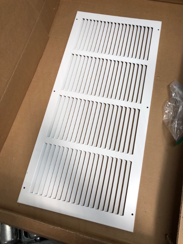 Photo 1 of 25.5w x 12h Steel Return Air Grilles - Sidewall and Ceiling - HVAC DUCT COVER - White