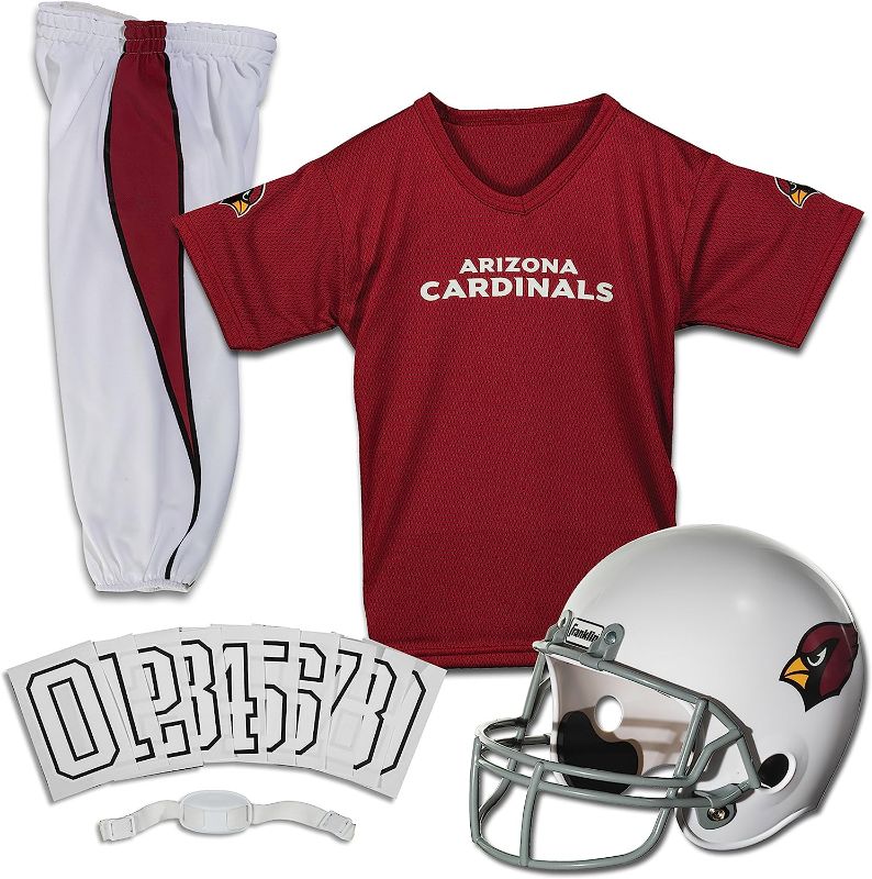 Photo 1 of Franklin Sports NFL Kids Football Uniform Set - NFL Youth Football Costume for Boys & Girls - Set Includes Helmet, Jersey & Pants with Chinstrap + Numbers

