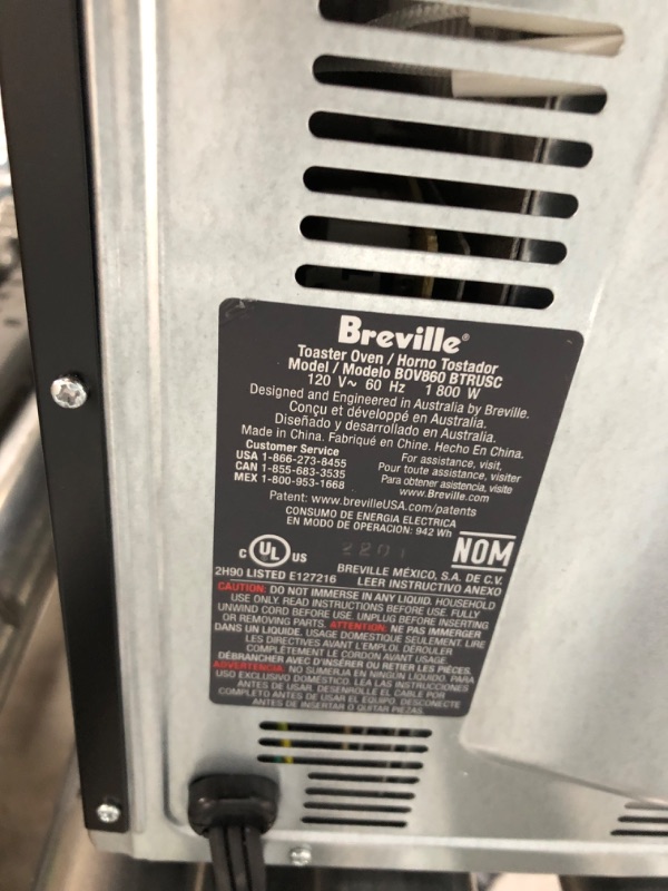 Photo 4 of **FOR PARTS ONLY**
Breville Smart Oven Air Fryer Toaster Oven, Black Truffle