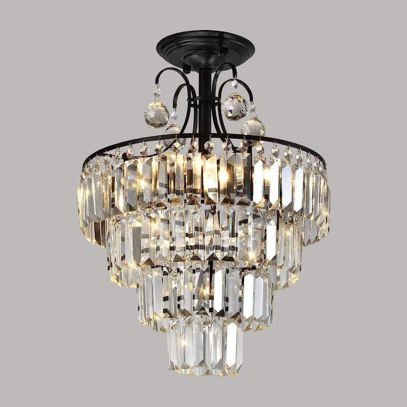 Photo 1 of 
SNNXND K9 Modern Crystal Chandeliers 4-Lights (Include Light Bulb), Chandelier Light Fixture for Living Room Dining Room Hallway Bedrooms (15.75×20.5 inch) New Packaging Easy to Install…