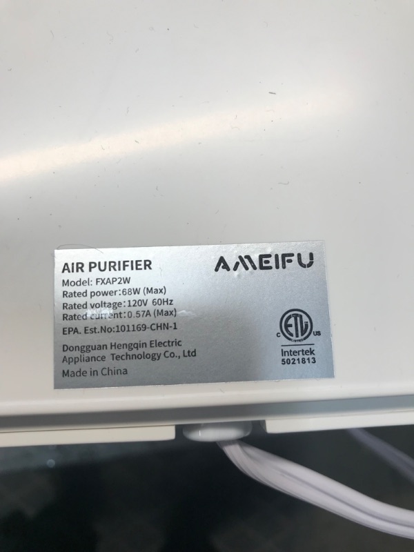 Photo 4 of **MINOR WEAR & TEAR**AMEIFU Air Purifiers for Home Large Room up to 1640ft², Hepa Air Purifiers, H13 True HEPA Air Filter for Wildfires, Pets Hair, Dander, Smoke, Pollen, 3 Fan Speeds, 5 Timer, Sleep Mode 15DB Air Cleaner
