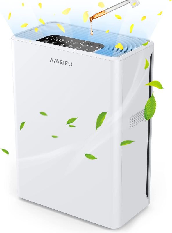 Photo 1 of **MINOR WEAR & TEAR**AMEIFU Air Purifiers for Home Large Room up to 1640ft², Hepa Air Purifiers, H13 True HEPA Air Filter for Wildfires, Pets Hair, Dander, Smoke, Pollen, 3 Fan Speeds, 5 Timer, Sleep Mode 15DB Air Cleaner
