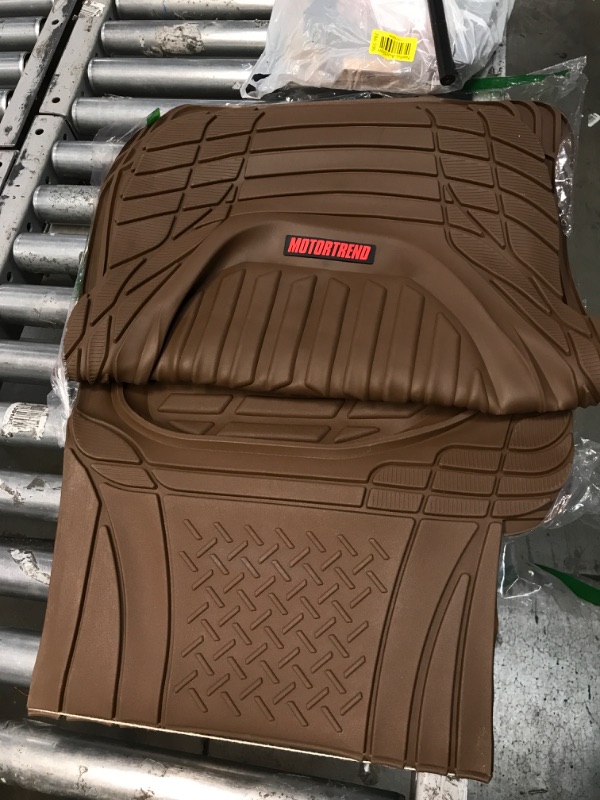 Photo 2 of Beige Heavy Duty Front & Rear Rubber Floor Mats Universal Liners for Car SUV Van & Truck, All Weather Protection with Anti-Slip Nibs, Fit Contours of Most Vehicles 933-BG