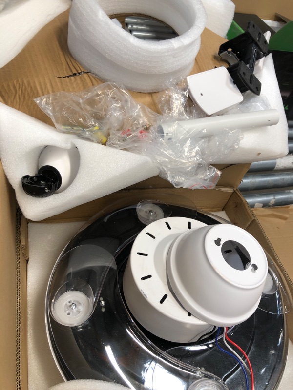 Photo 1 of *SEE NOTES* Retractable Ceiling Fan with Lights and Bluetooth Speaker, 24W 36'' Color Changing kids Ceiling Fan Invisible Blades Chandelier 