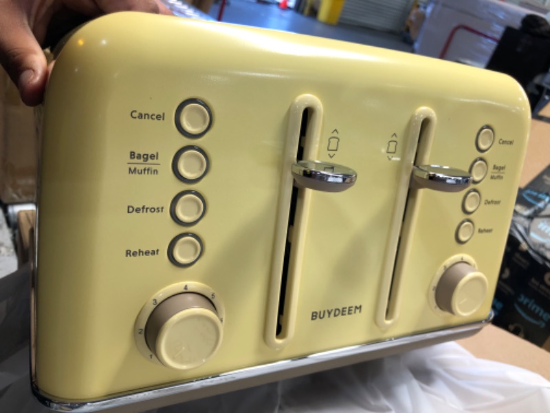 Photo 3 of BUYDEEM DT640 4-Slice Toaster Extra Wide Slots-Yellow
