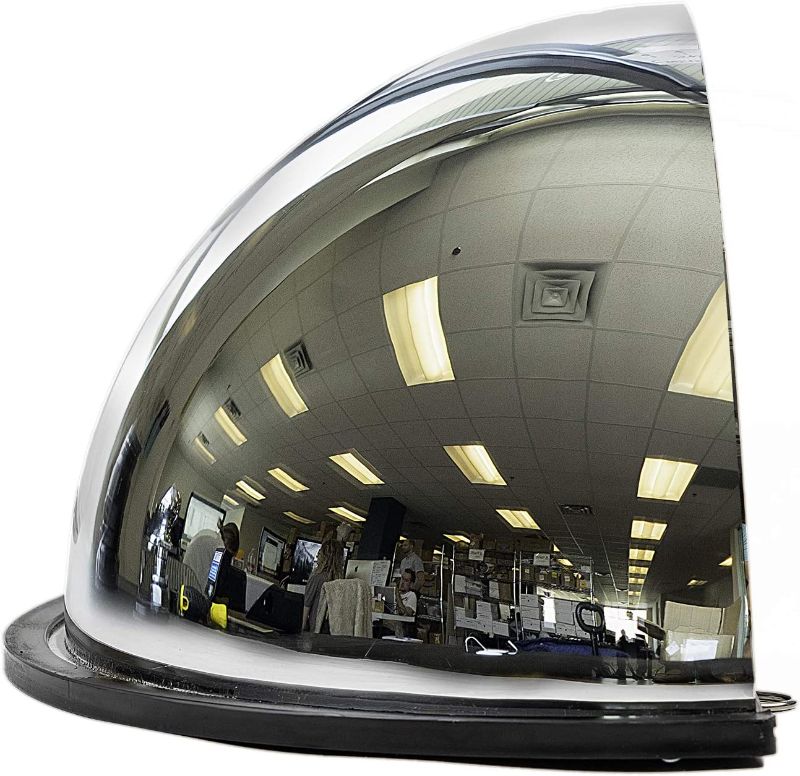 Photo 1 of 18” Acrylic Bubble Half Dome Mirror with Black Rim