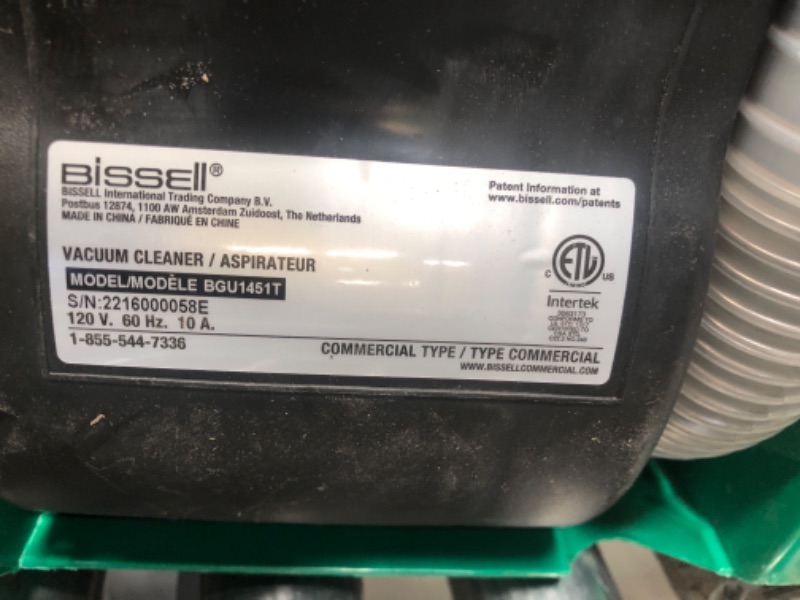 Photo 2 of BISSELL BigGreen Commercial PowerForce Bagged Lightweight, Upright, Industrial, Vacuum Cleaner, BGU1451T
