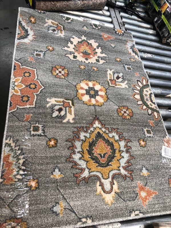 Photo 1 of  20*34 inch grey floral area rug mat