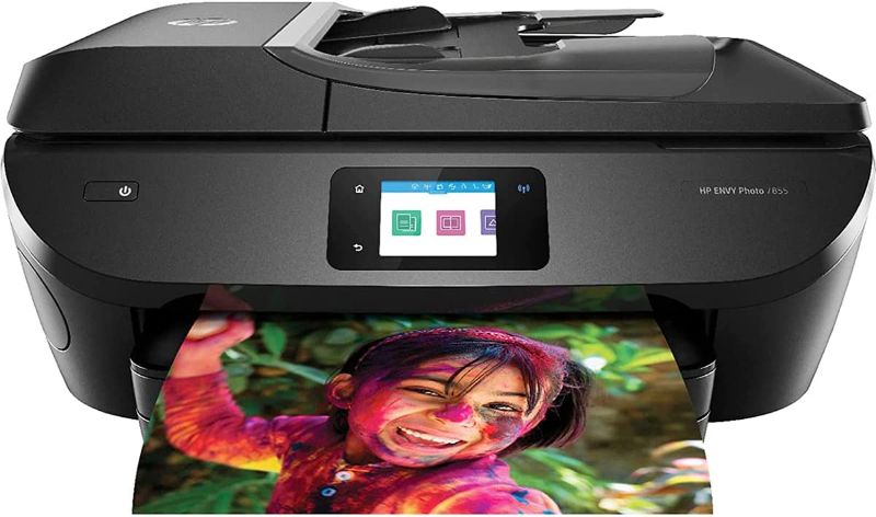 Photo 1 of HP Envy Wireless All-in-One Color Photo Inkjet Printer - Black -Print Copy Scan Fax - 15 ppm, 4800 x 1200 dpi, 35-Page ADF, 2.65" Touchscreen Display, Auto 2-Sided Printing, WiFi, Ethernet