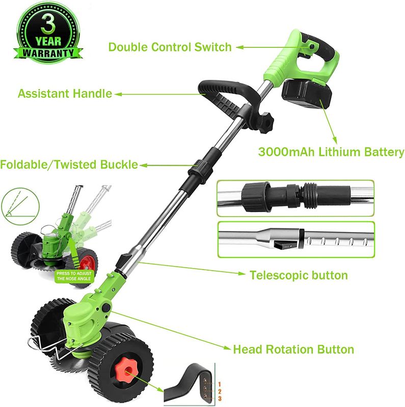 Photo 1 of ***TESTED/POWERS ON***Electric Weed Wacker Cordless, Electric Weed Eater Battery Powered 36V 4.0Ah Retractable Grass Trimmer Edger Lawn Tool, Lightweight Brush Cutter