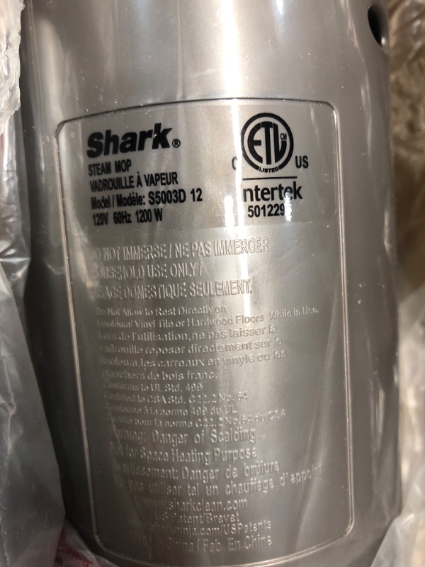 Photo 4 of ***TESTED/ POWERS ON***Shark S5003D Genius Hard Floor Cleaning System Pocket Steam Mop, Burgundy/Gray