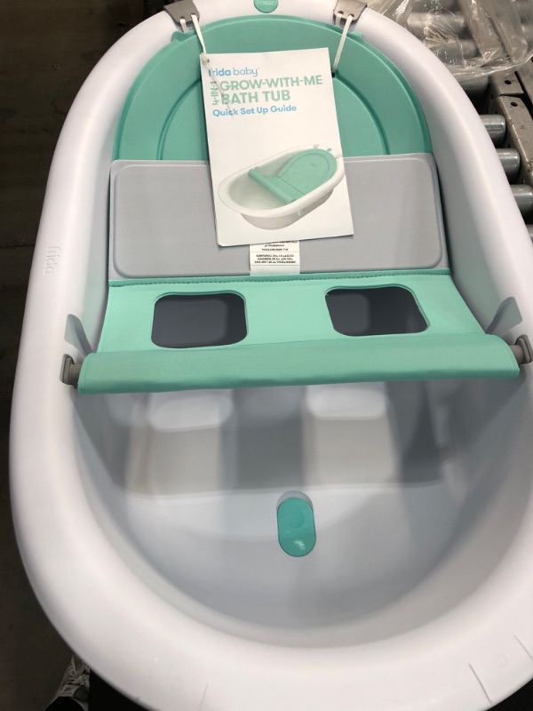 Photo 2 of 4-in-1 Grow-with-Me Bath Tub by Frida Baby Transforms Infant Bathtub to Toddler Bath Seat with Backrest for Assisted Sitting in Tub