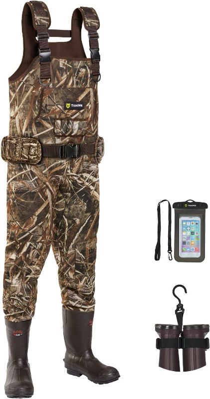 Photo 1 of TIDEWE Hunting Waders with Boot Hanger & 600G Insulation, Waterproof Cleated Neoprene Bootfoot Fishing Chest Waders NEXT CAMO EVO