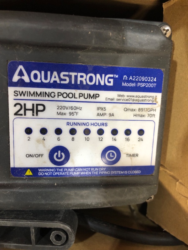 Photo 1 of ***SEE NOTES*** aquastrong swimming pool pump psp200t